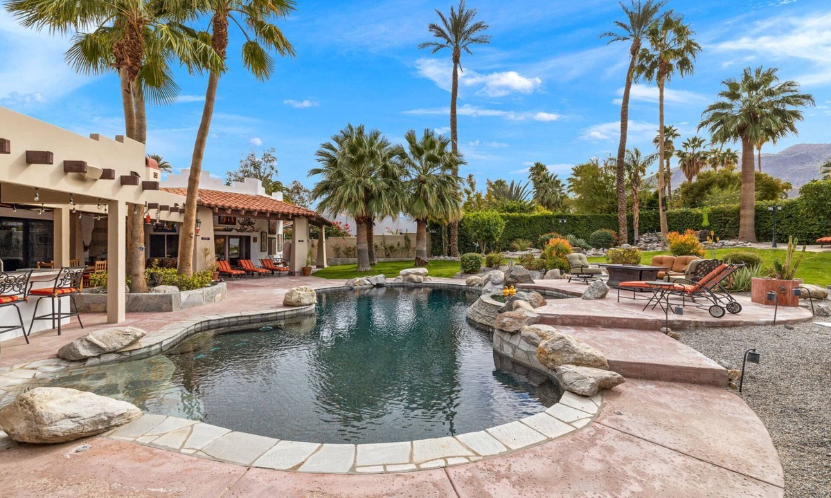 Magnesia Falls Cove House | Gorgeous Spanish Style Home in Rancho Mirage | Private Pool & Spa with Mountain Views