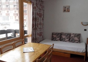 100m from resort center, 3rd floor, balcony, tv, 23m², La Plagne