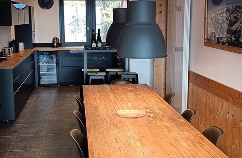 Arc-1600 Ski Chalet | 200 m² ski-in/ski-out chalet in Les Arcs with a sauna, a view, a fireplace, and a TV room