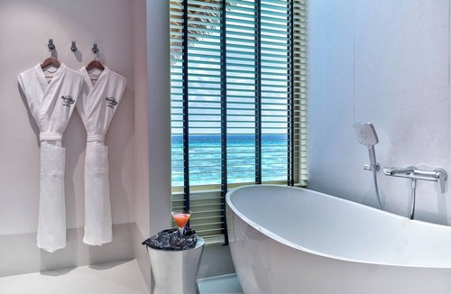 Farukolhufushi Island Hotel | Hard Rock Maldives, Platinum Overwater Villa, Terrace, Lagoon Access