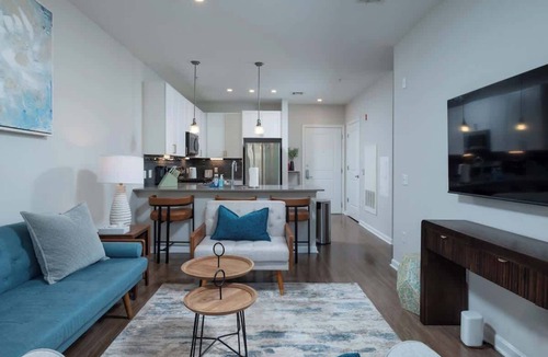 Assembly Square Apartment | Pool View Central Condo Assembly Row W/D Gym & Pool Sleep 5