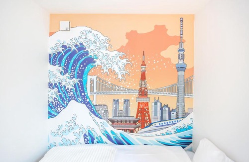 Oshiage Villa | Skywind Heaven Family Friendly Ukiyoe Villa with Skytree Rooftop View 6 Min to Skytree Baby Crib Stroller Free Parking