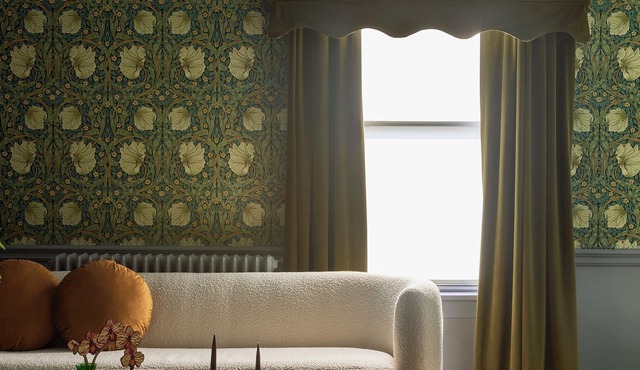 A spacious two bedroom suite filled with bold wallpaper & sophisticated charm