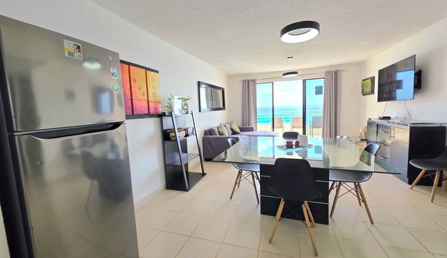 Oceanfront white sand beach condo