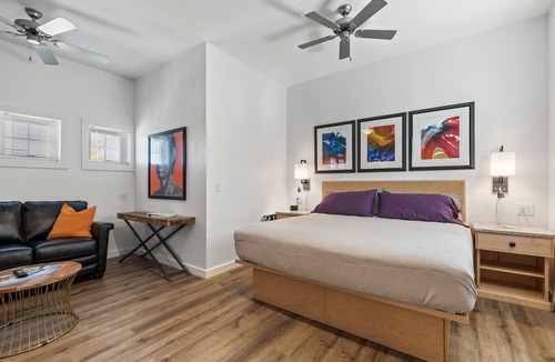 Folly Beach Hotel | Boutique Hotel Folly Room 6: King Deluxe Studio - cozy porch views of the Folly River