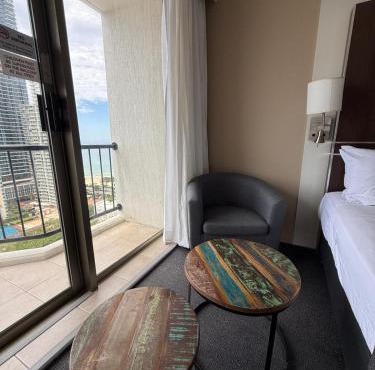 Ocean-view hotel room in central Surfers Paradise